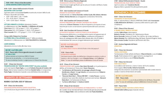 Roero Cultura 2025 a Canale dal 19 al 21 settembre